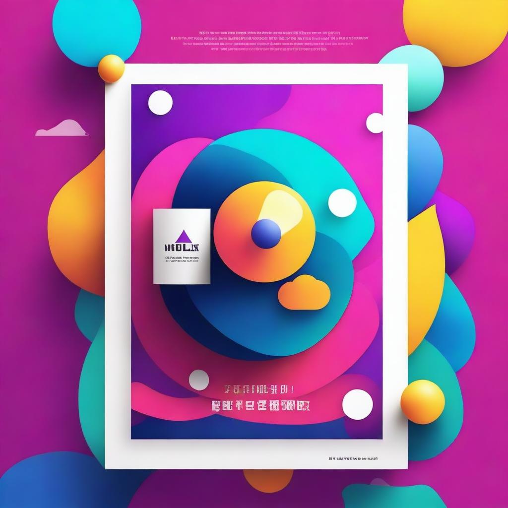 Create a visually striking poster featuring vibrant colors and dynamic composition