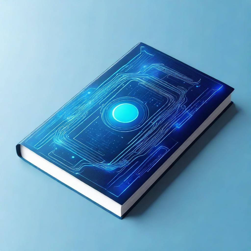 Create a technology-themed book cover featuring futuristic elements, circuit patterns, and a sleek, modern design