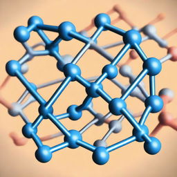 A detailed molecular structure of UiO-66 Metal-Organic Framework (MOF) surrounded by a brush polymer