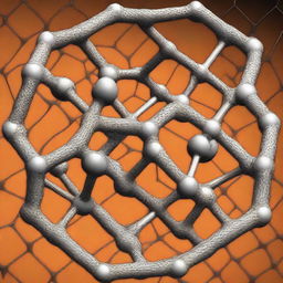 A detailed molecular structure of UiO-66 bipyramid Metal-Organic Frameworks (MOFs) surrounded by brush polymer