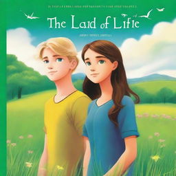 A book cover featuring a blond teen girl and a brunette teen boy standing next to each other, staring into the distance