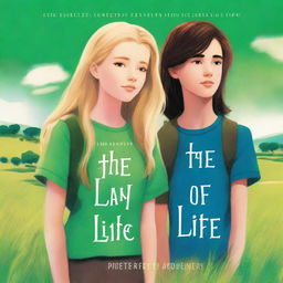 A book cover featuring a blond teen girl and a brunette teen boy standing next to each other, staring into the distance