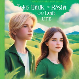 A book cover featuring a blond teen girl standing next to a brunette teen boy, both staring into the distance