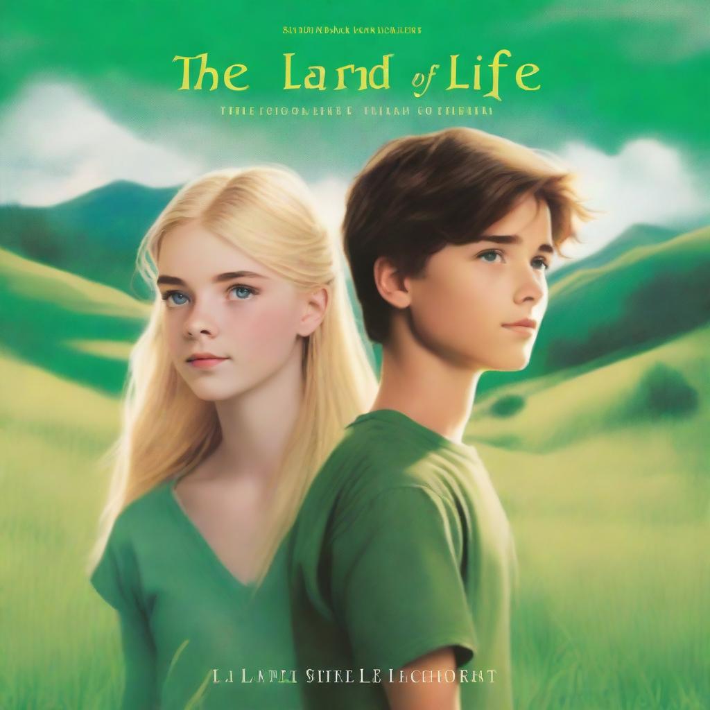 A book cover featuring a blond teen girl standing next to a brunette teen boy, both staring into the distance