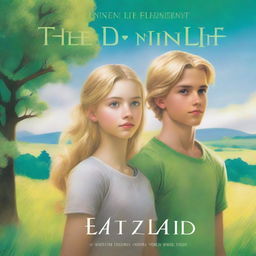 A book cover featuring a blond teen girl standing next to a brunette teen boy, both staring into the distance