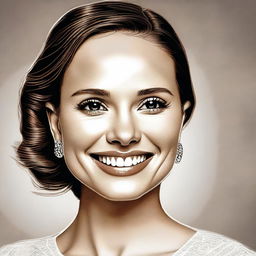 A detailed portrait of Natalie Portman, capturing her elegance and grace