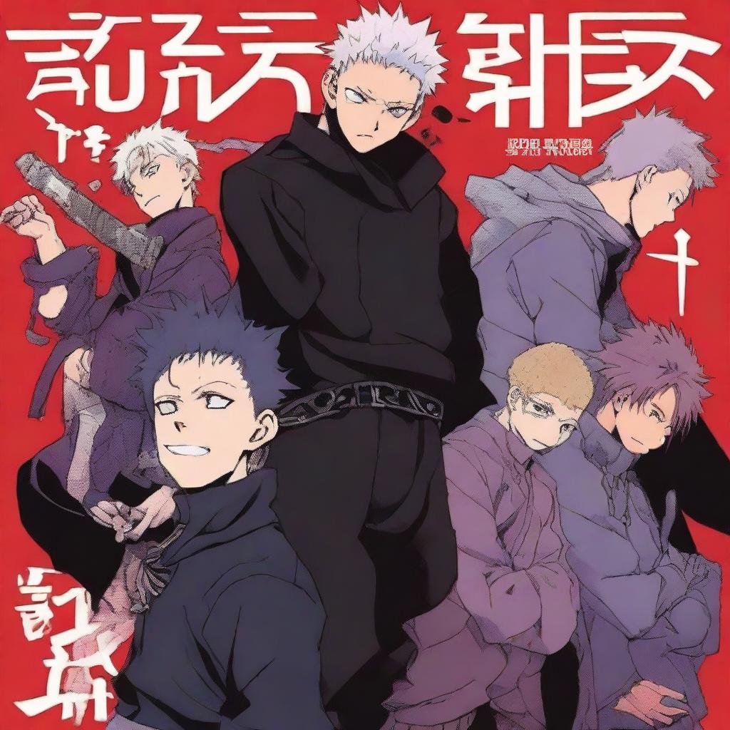 A book cover featuring characters from Jujutsu Kaisen