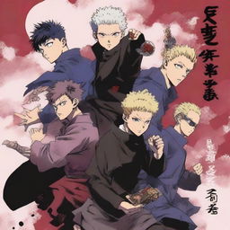 A book cover featuring characters from Jujutsu Kaisen