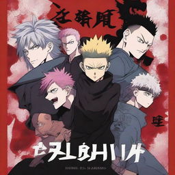 A book cover featuring characters from Jujutsu Kaisen, including Sukuna