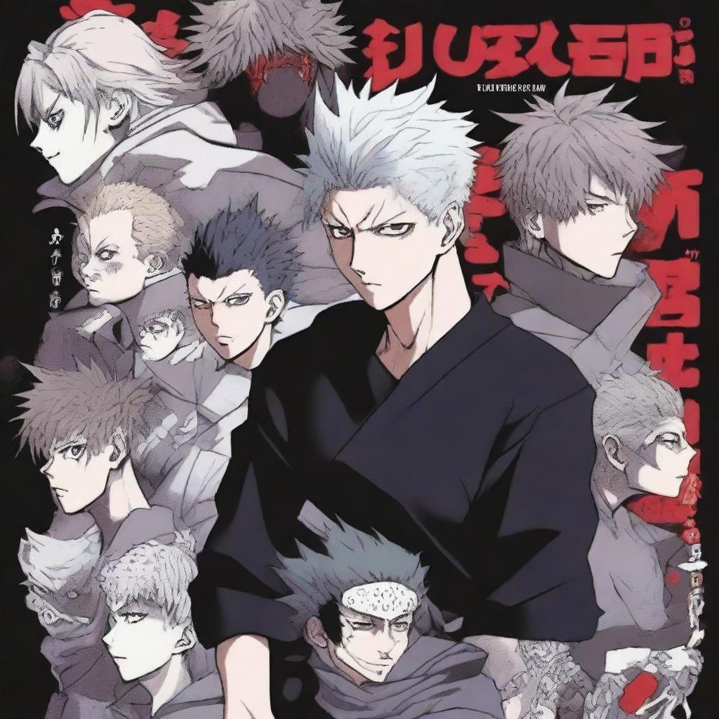 A book cover featuring characters from Jujutsu Kaisen, with a focus on Sukuna