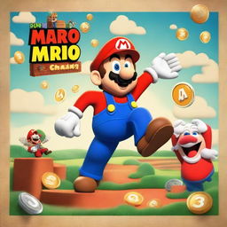 A Pixar-style movie poster featuring Mario from the Super Mario series, depicted humorously evading taxes