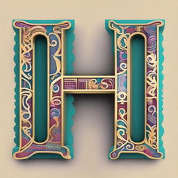 Generate an image featuring the letter 'H' as the main focus