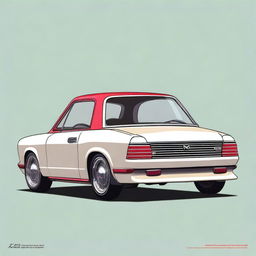 A detailed concept image of a retro Mazda Carol kei car