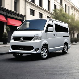 A modern concept image of a Mazda Bongo van