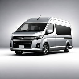 A concept image of a Mazda van based on the Toyota Hiace, but with Mazda's Kodo design language