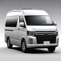 A concept image of a Mazda van based on the Toyota Hiace, but with Mazda's Kodo design language