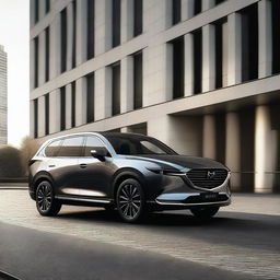 A modern concept image of a Mazda van based on the Mazda CX-80