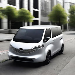 A concept image of a modern Mazda kei van