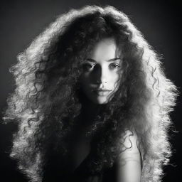 A young, beautiful woman with long, curly hair