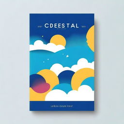 Design a cover page that prominently features the sky and includes various geometric shapes