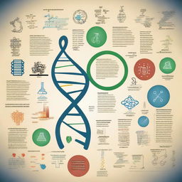 Create an image that represents the fields of biology, chemistry, physics, computer science, and math