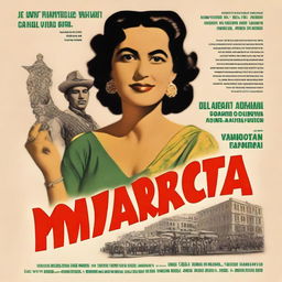 A movie poster for a documentary titled 'Maricota and the Times', showcasing a Brazilian woman who moved to Mexico in the early 1940s