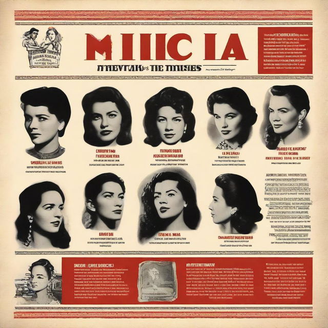 A modern movie poster for a documentary titled 'Maricota and the Times', showcasing a Brazilian woman who moved to Mexico in the early 1940s