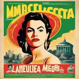 A modern movie poster for a documentary titled 'Maricota and the Times', showcasing a Brazilian woman who moved to Mexico in the early 1940s