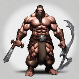 Create a realistic depiction of a Dungeons & Dragons barbarian warrior