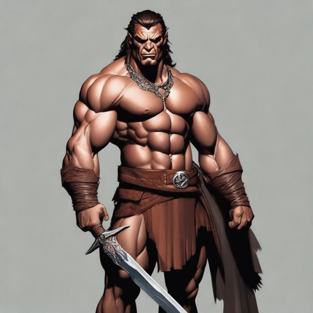 Create a realistic depiction of a Dungeons & Dragons barbarian warrior