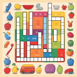 An image of a fun and colorful children's crossword puzzle