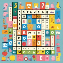 An image of a fun and colorful children's crossword puzzle