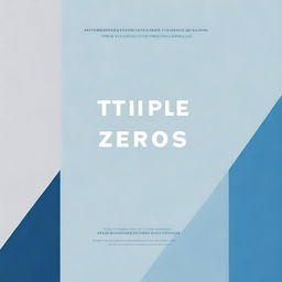 A modern literary fiction book cover for a novel titled 'Triple Zeros'