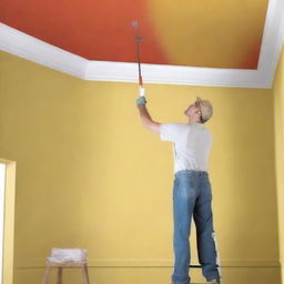 Create an advertising poster for a service specializing in painting ceilings