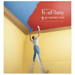 Create an advertising poster for a service specializing in painting ceilings