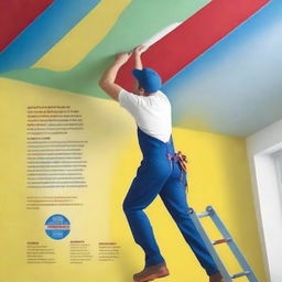 A vibrant and eye-catching advertising poster showcasing the benefits of painting ceilings