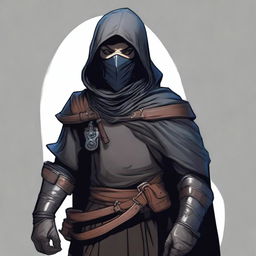 A medium-sized thief character for Dungeons & Dragons with an intriguing face