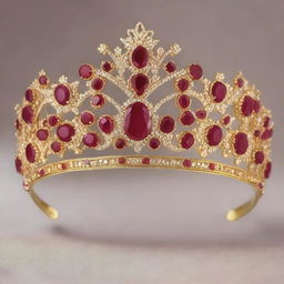 A beautiful ruby tiara adorned with intricate floral designs