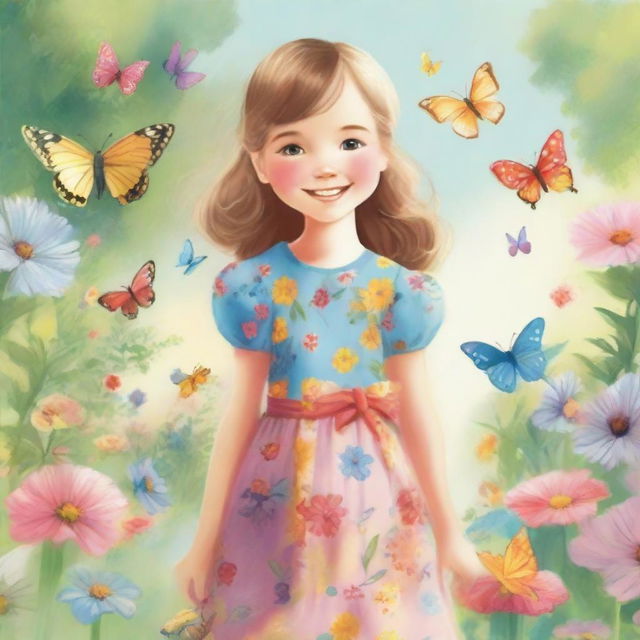 A detailed and charming illustration of a young girl