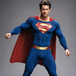 Hrithik Roshan in a Superman costume, showcasing strength and determination