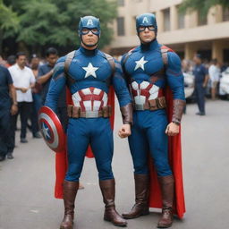 Shahrukh Khan dressed as Captain America, embodying attributes of courage and leadership