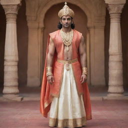 A modern rendition of Shri Ram, adapting traditional attire to contemporary fashion while maintaining his divine integrity