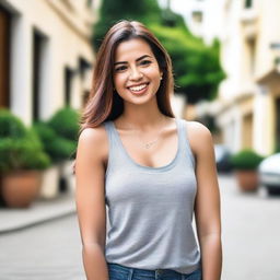 A picture of a woman wearing a tank top