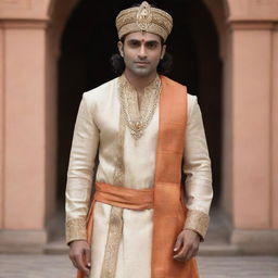 A modern rendition of Shri Ram, adapting traditional attire to contemporary fashion while maintaining his divine integrity