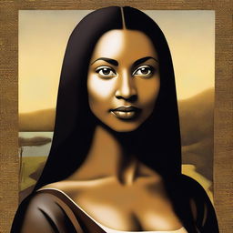 A modern reinterpretation of the Mona Lisa featuring an African American woman