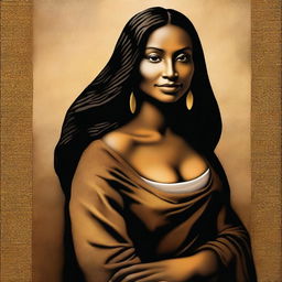 A modern reinterpretation of the Mona Lisa featuring an African American woman