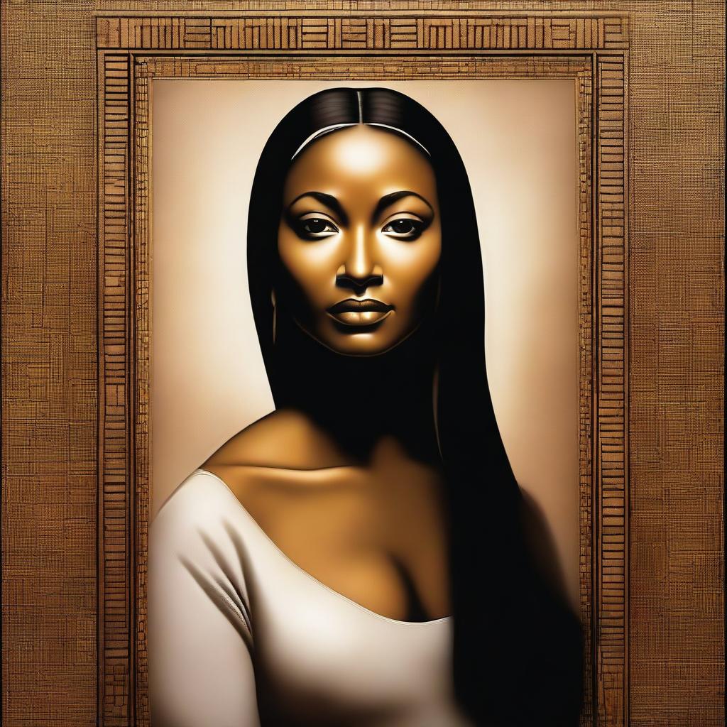 A modern reinterpretation of the Mona Lisa featuring an African American woman