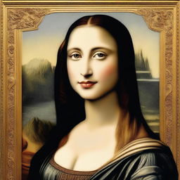 A modern reinterpretation of the Mona Lisa featuring a trans woman