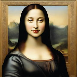 A modern reinterpretation of the Mona Lisa featuring a trans woman