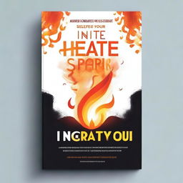 Create a book cover for a self-help book titled 'Ignite Your Inner Spark: 12 Steps to Self-Motivation' by Ellenmae Sobion